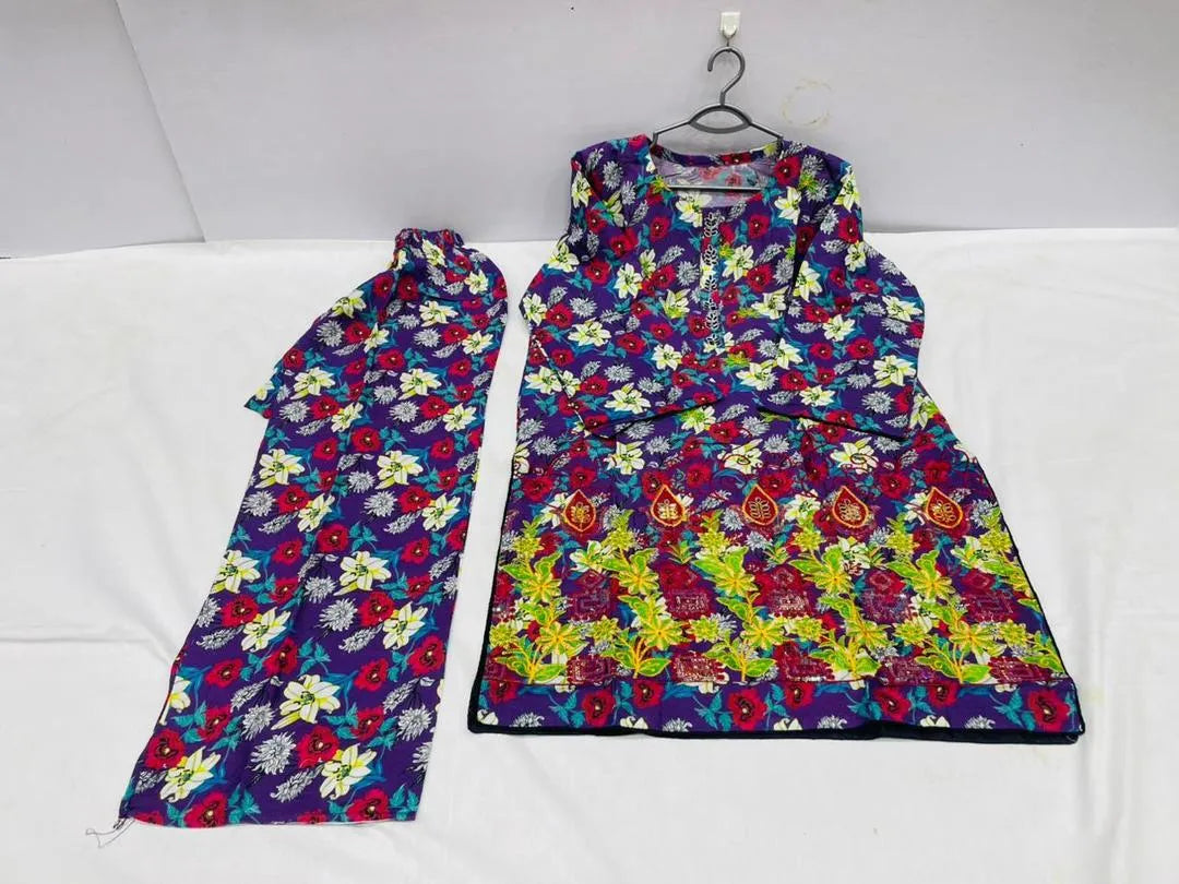 Lawn Printed Kurta Set for Women (PURPLE)
