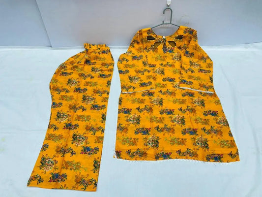 Lawn Printed Kurta Set (MUSTARD)