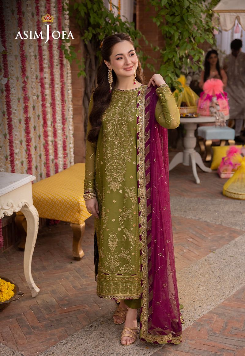 Asim Jofa Inspired Luxury Embroidered 3 Piece Unstitched Chiffon Suit – Premium Festive Collection