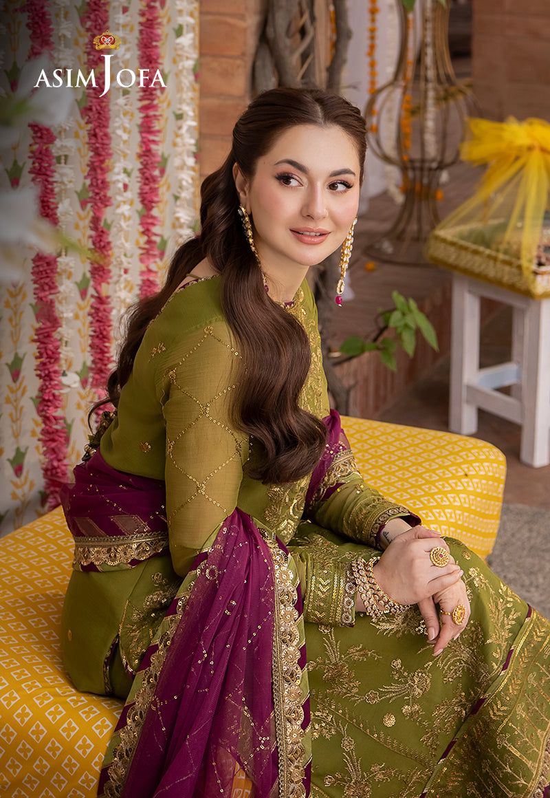 Asim Jofa Inspired Luxury Embroidered 3 Piece Unstitched Chiffon Suit – Premium Festive Collection