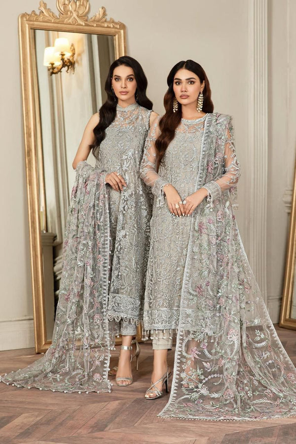 Luxury Hand Embroidered Net 3 Piece Unstitched Suit – Premium Wedding & Festive Collection